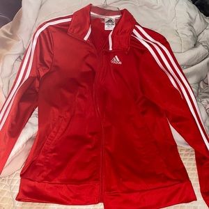 Red Adidas Track Zip-Up Jacket